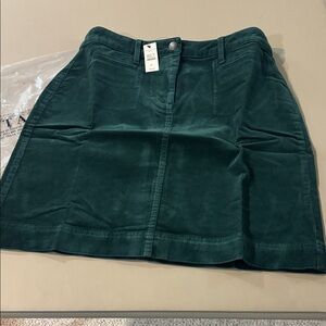 Talbots Deep Green Corduroy Skirt NWT Size 6P